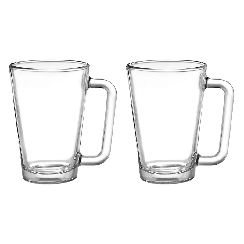 Portia Glass Coffee Mugs, Set of 2
