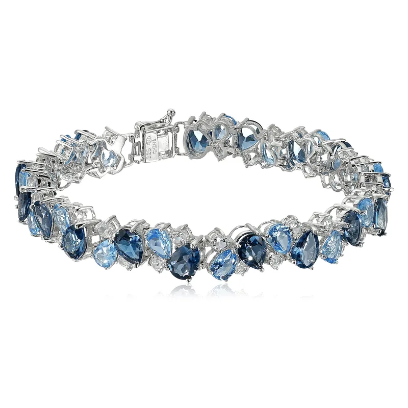 Tonal Blue and White Topaz Bracelet